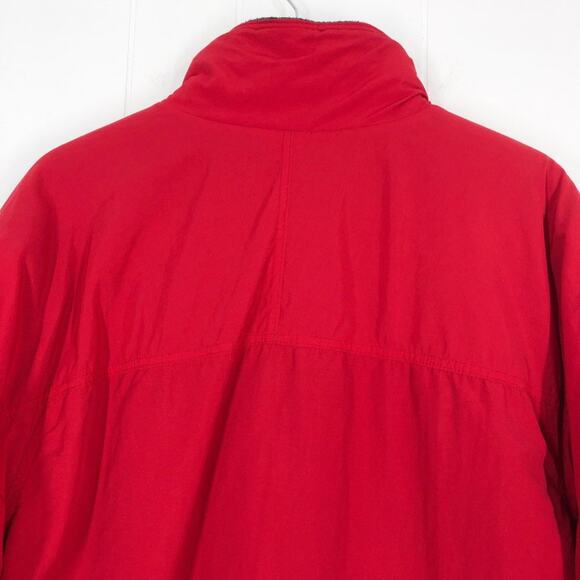 Land’s End VTG Pullover Jacket Fleece Lined 1/4 Zip Collared Unisex Large in Red - Picture 7 of 16
